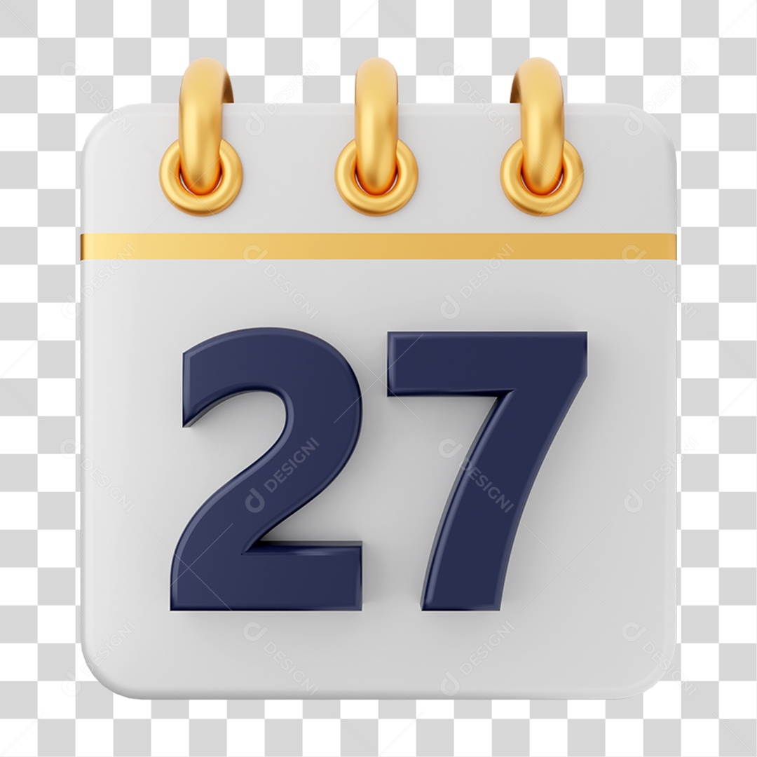 Elemento 3D Calendário para Composição PNG Transparente