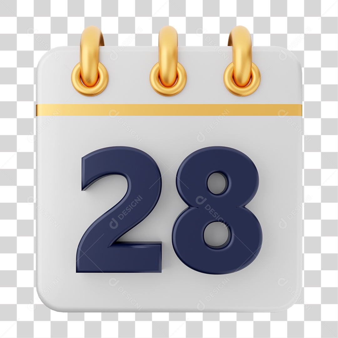 Elemento 3D Calendário para Composição PNG Transparente