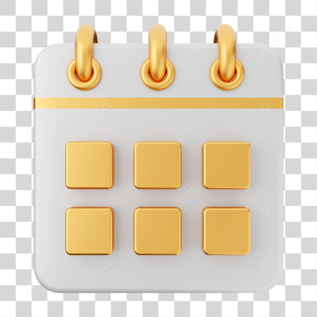Elemento 3D Calendário para Composição PNG Transparente