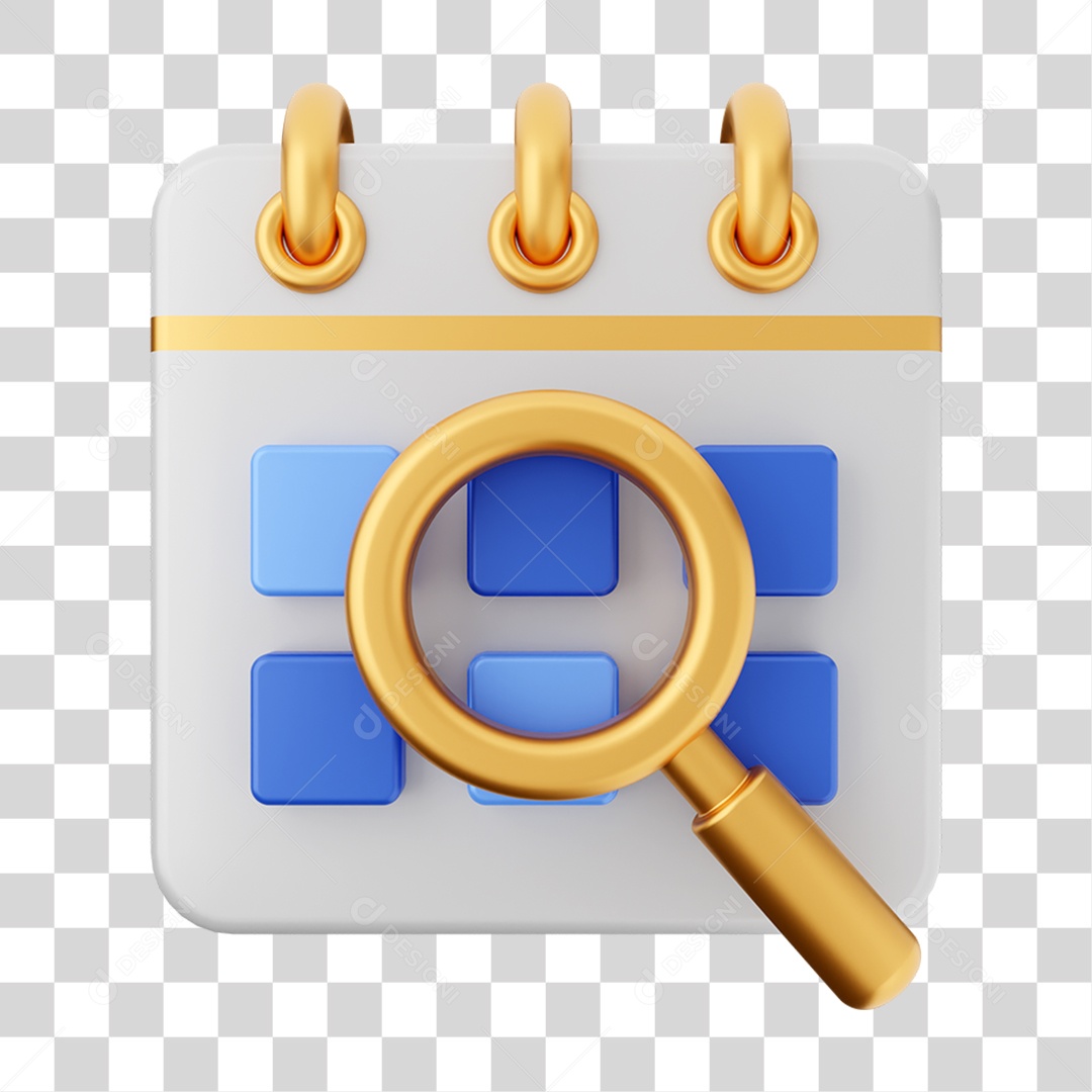 Elemento 3D Calendário para Composição PNG Transparente