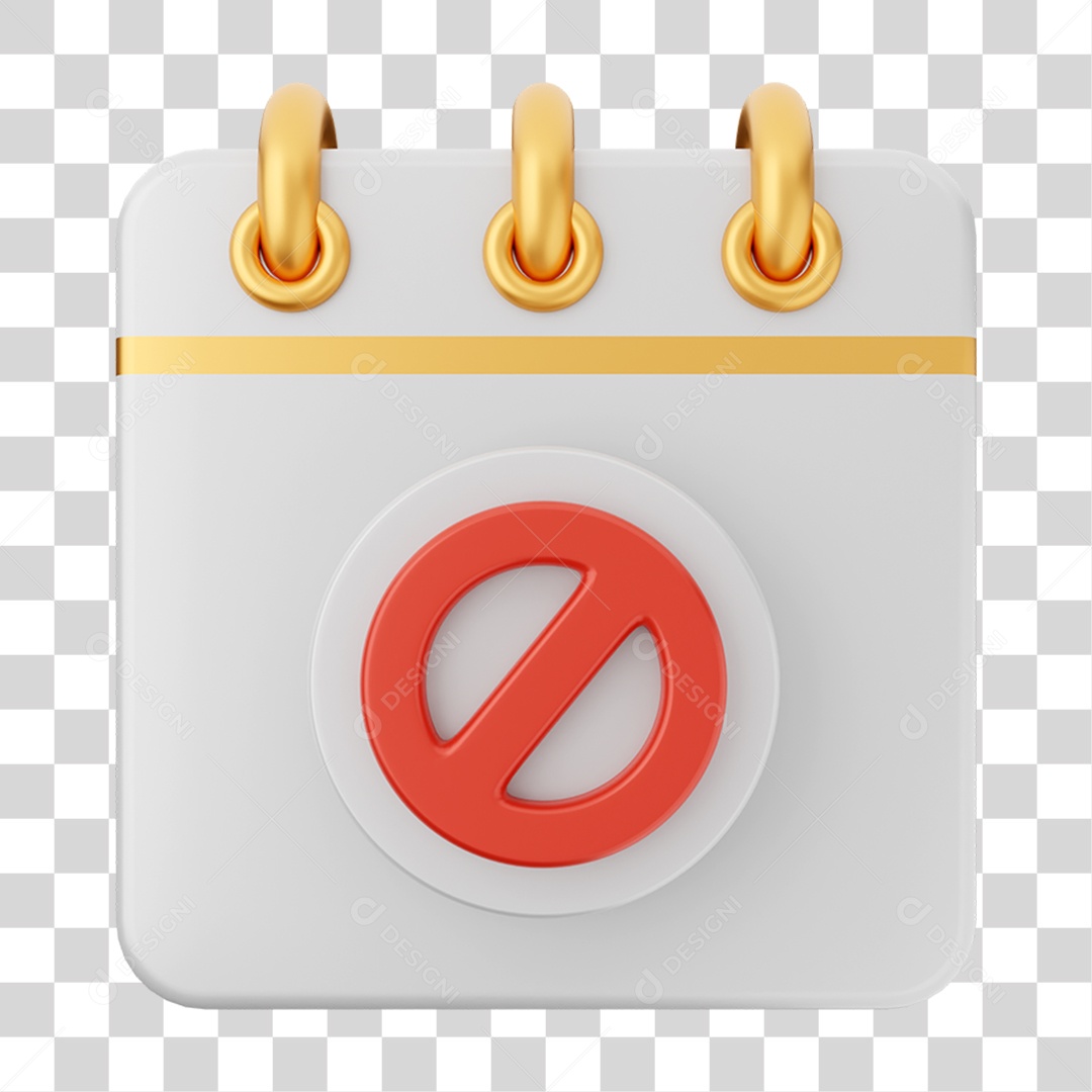 Elemento 3D Calendário Bloqueio para Composição PNG Transparente