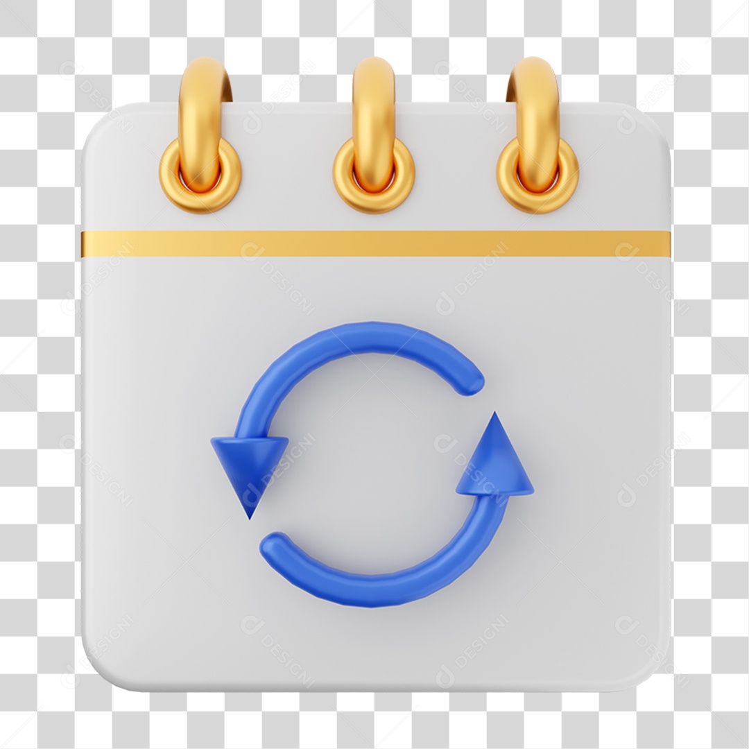 Elemento 3D Calendário para Composição PNG Transparente