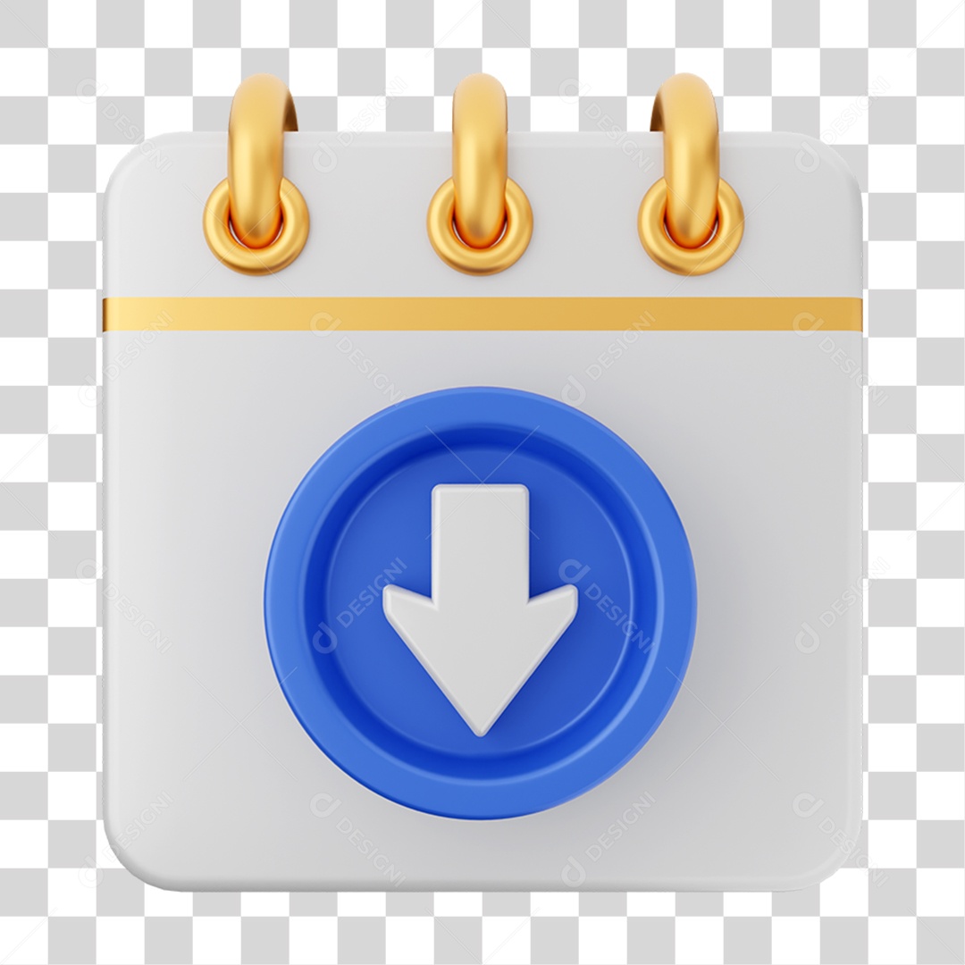 Elemento 3D Calendário para Composição PNG Transparente