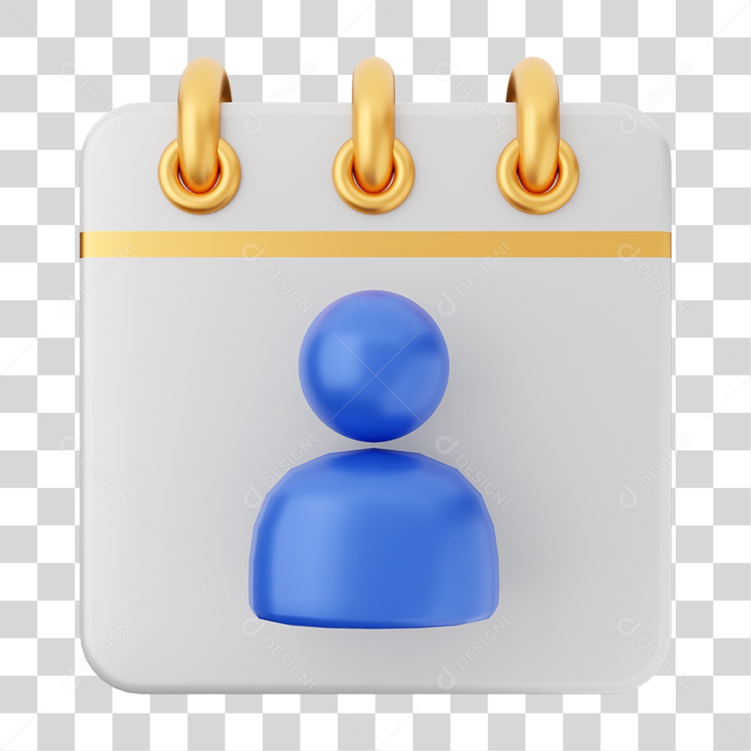 Elemento 3D Calendário para Composição PNG Transparente