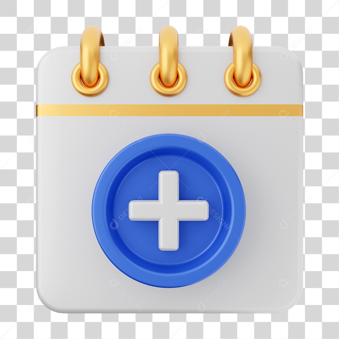 Elemento 3D Calendário para Composição PNG Transparente