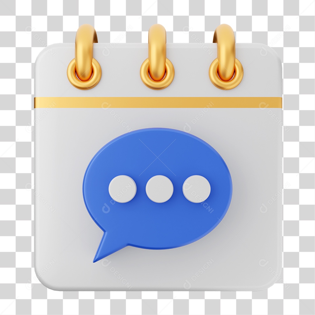 Elemento 3D Calendário para Composição PNG Transparente