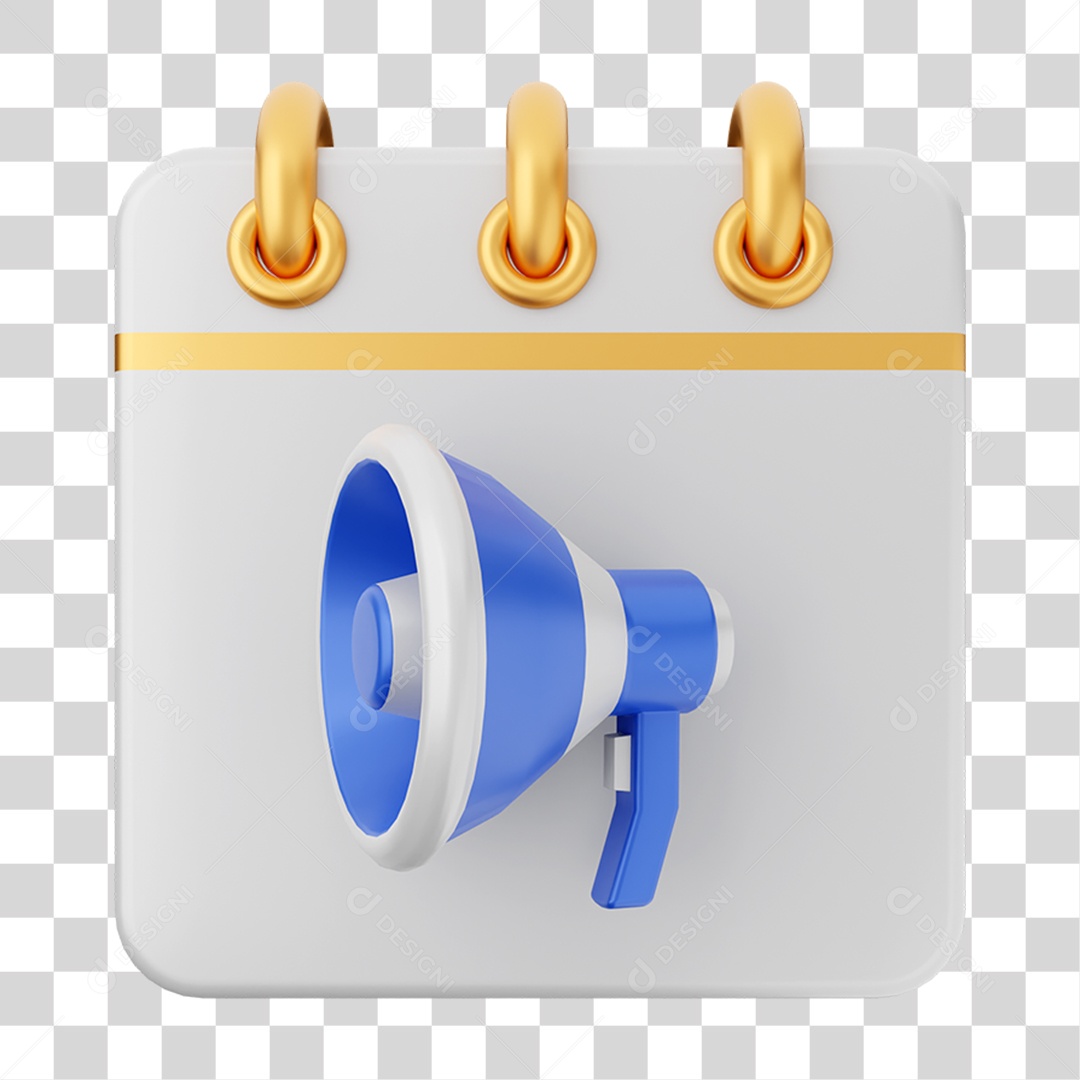 Elemento 3D Calendário para Composição PNG Transparente