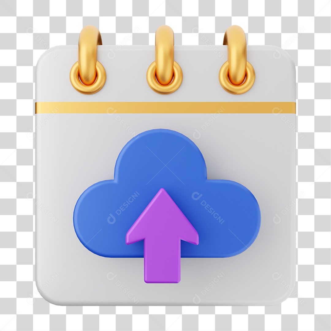 Elemento 3D Calendário Envio para Composição PNG Transparente