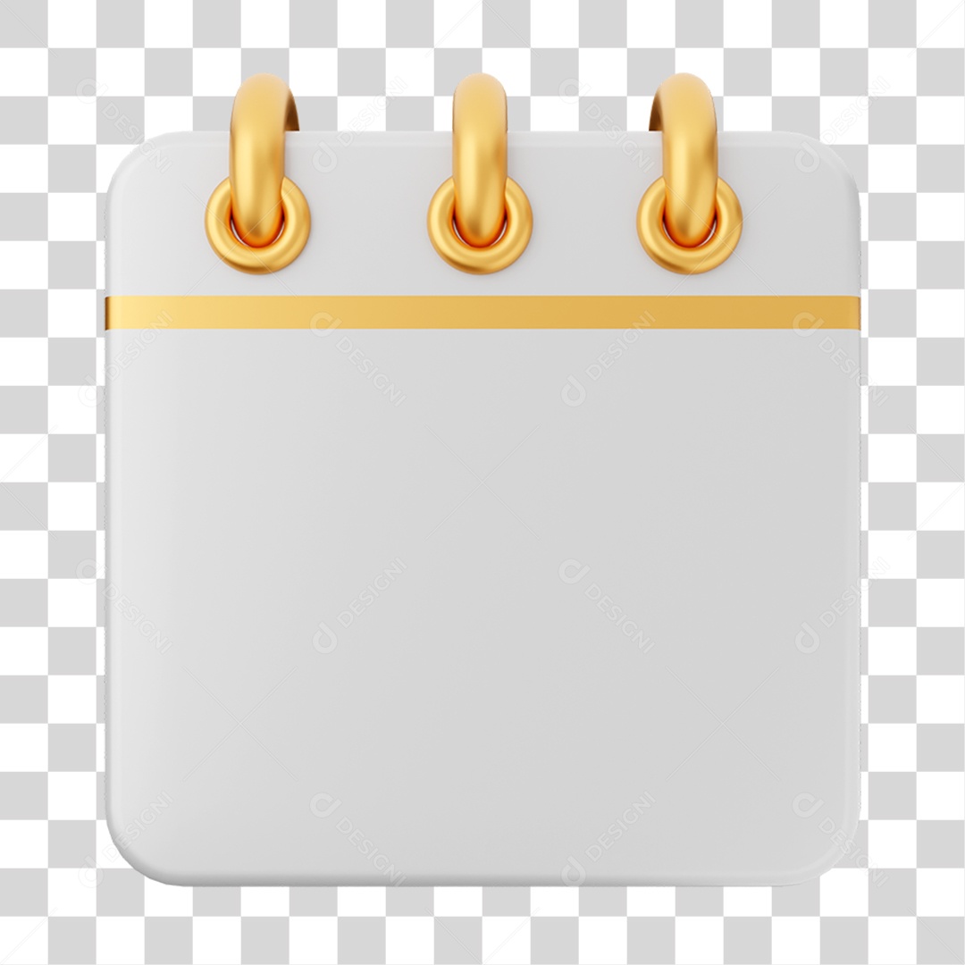 Elemento 3D Calendário para Composição PNG Transparente