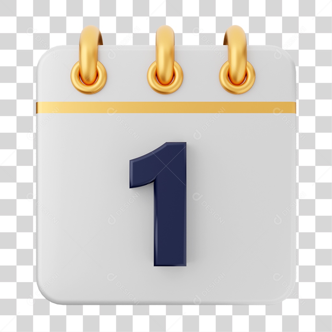 Elemento 3D Calendário para Composição PNG Transparente