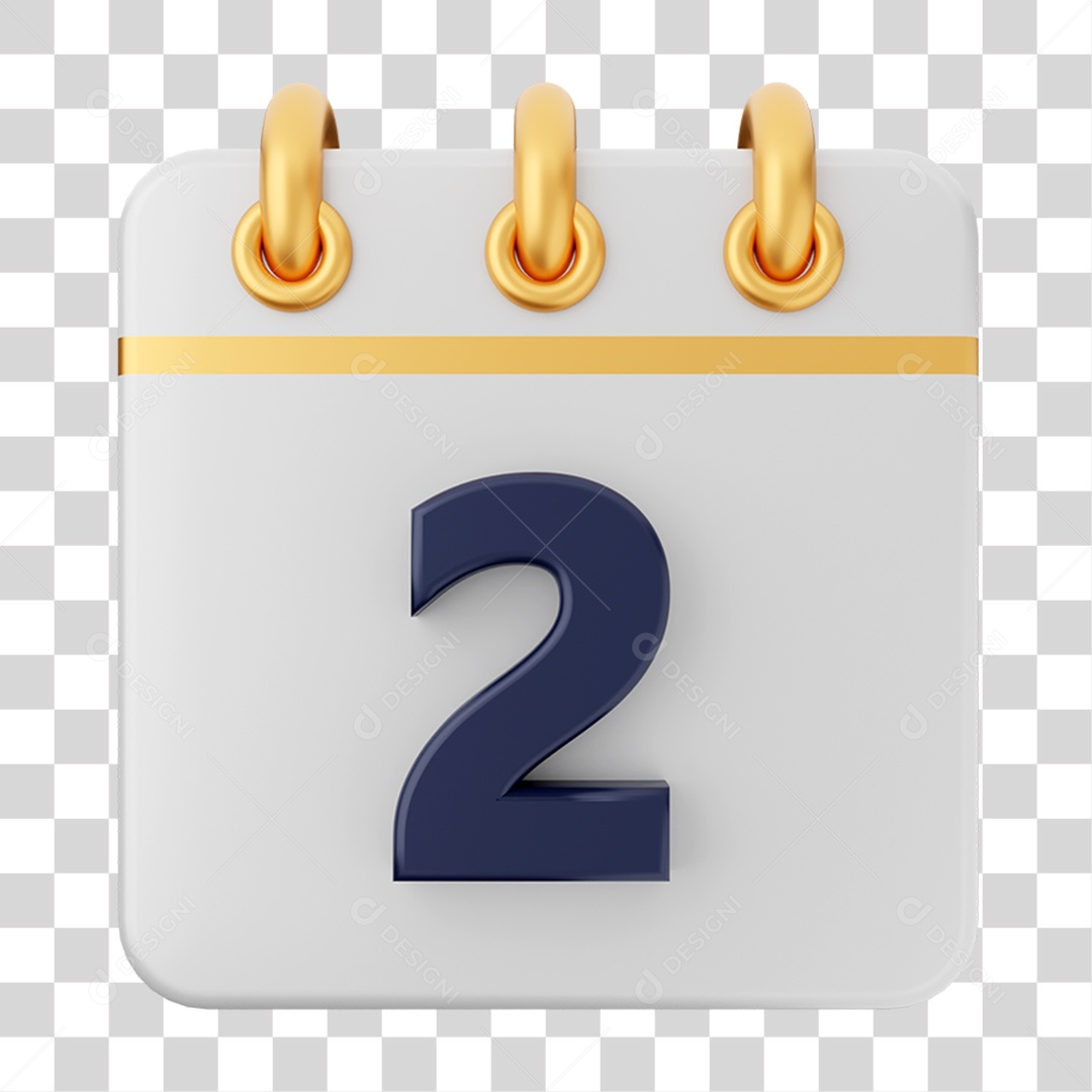 Elemento 3D Calendário para Composição PNG Transparente