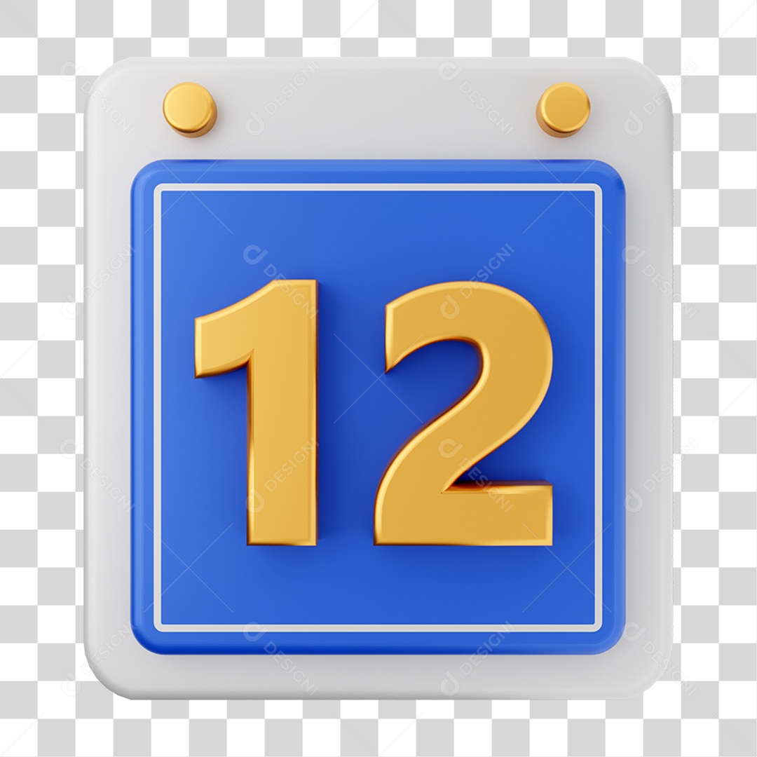 Elemento 3D Calendário para Composição PNG Transparente