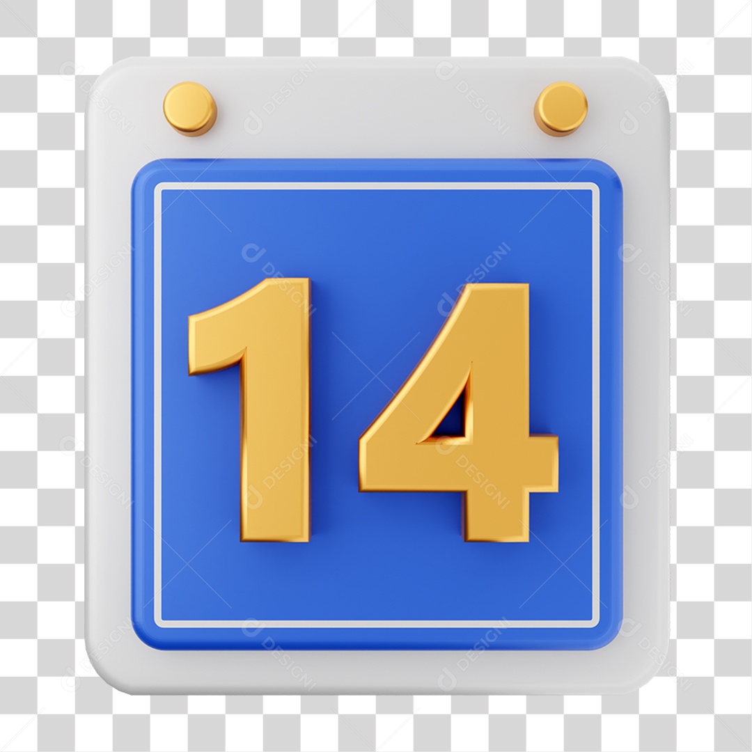 Elemento 3D Calendário para Composição PNG Transparente