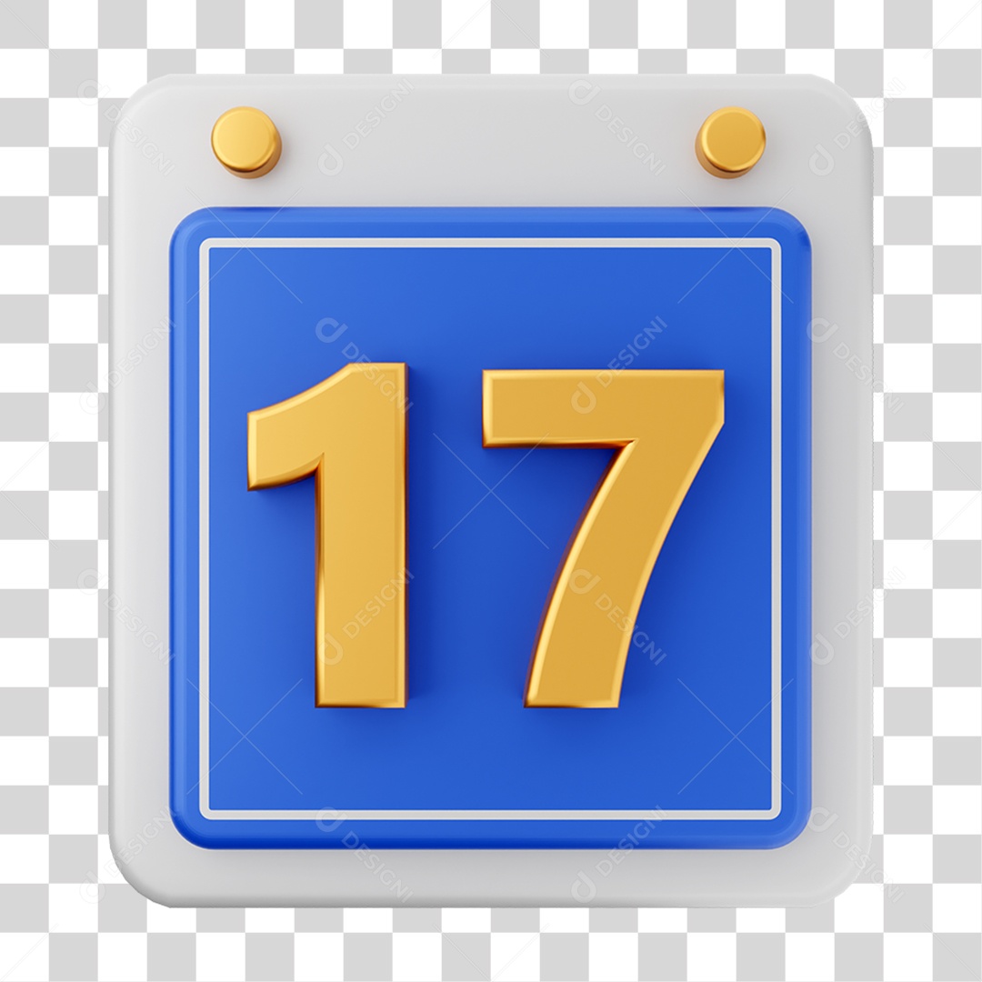 Elemento 3D Calendário para Composição PNG Transparente