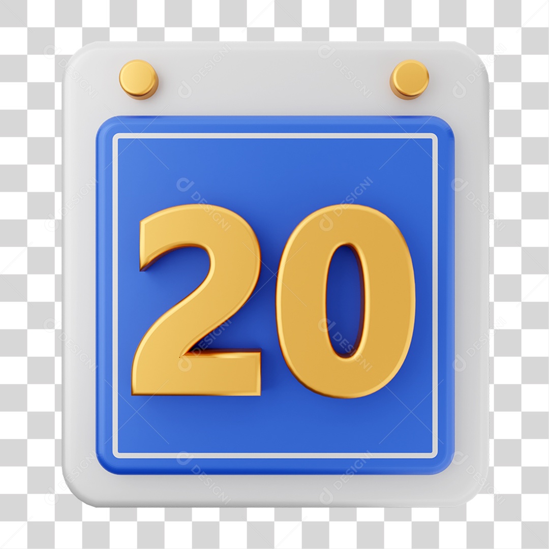 Elemento 3D Calendário para Composição PNG Transparente