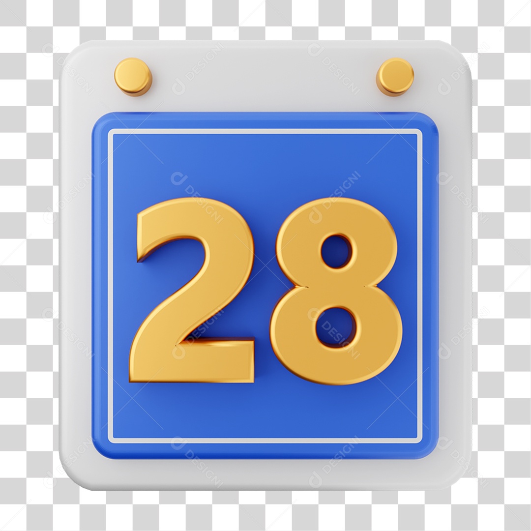 Elemento 3D Calendário para Composição PNG Transparente
