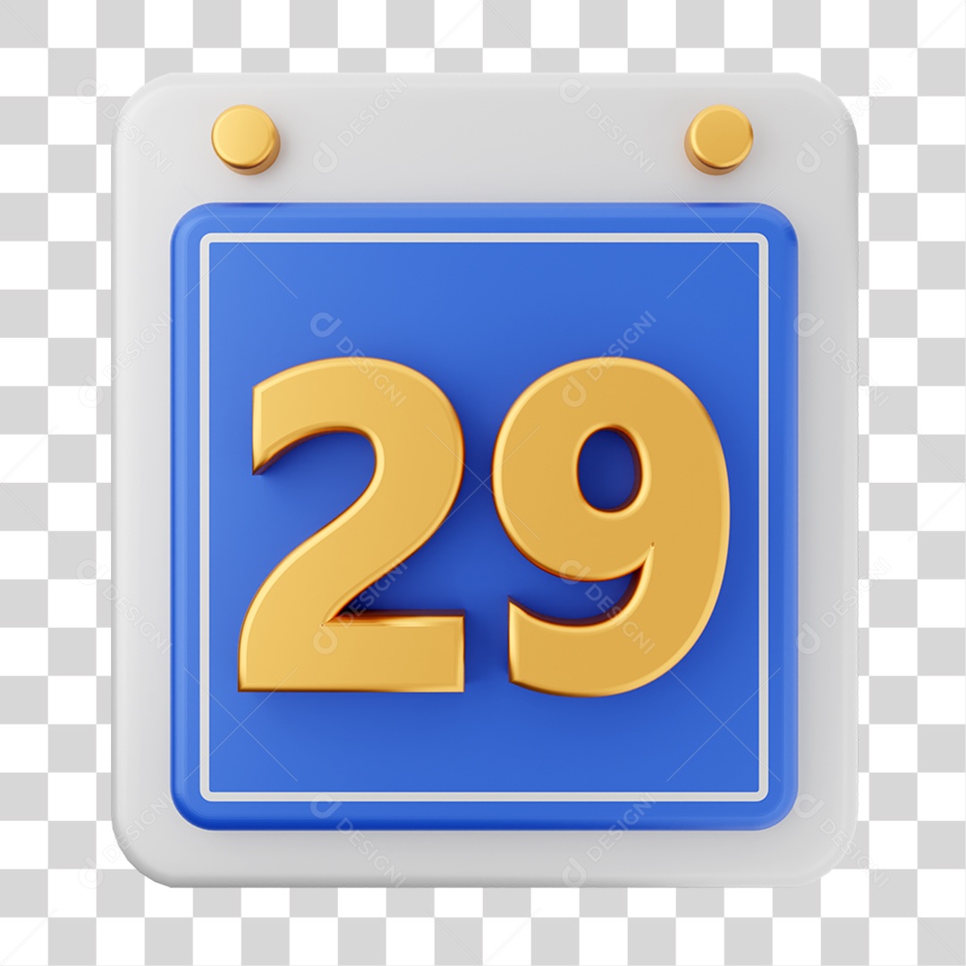 Elemento 3D Calendário para Composição PNG Transparente
