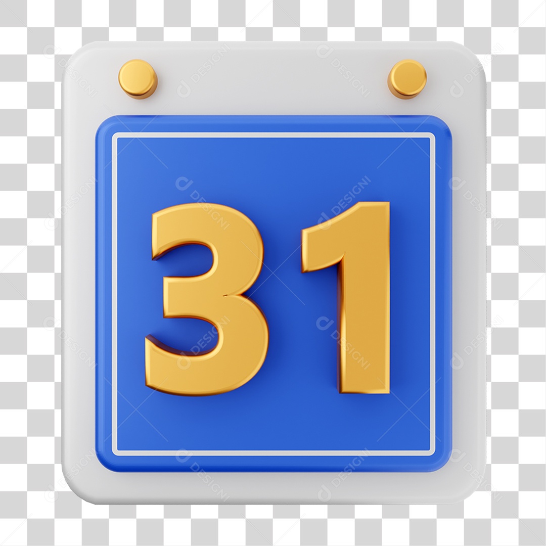 Elemento 3D Calendário para Composição PNG Transparente
