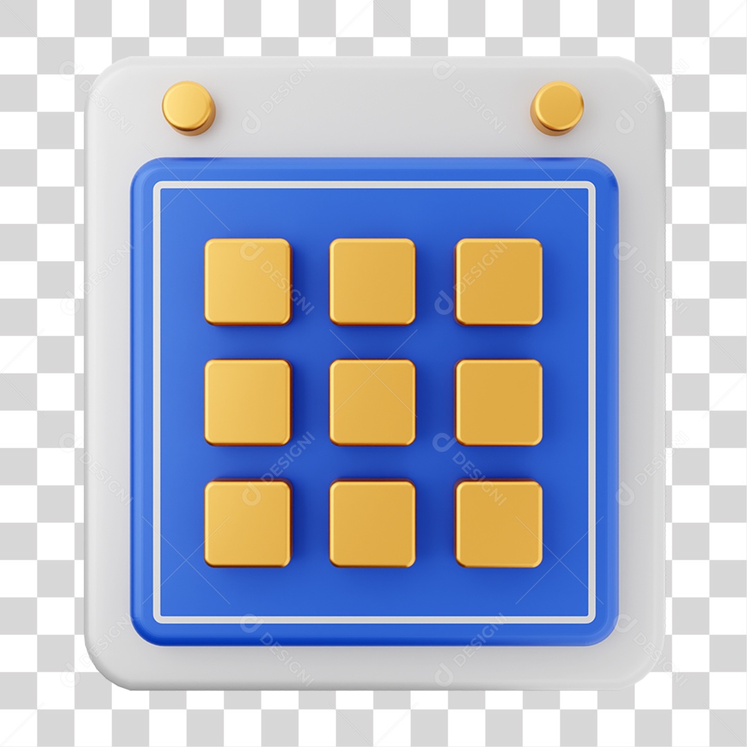 Elemento 3D Calendário para Composição PNG Transparente