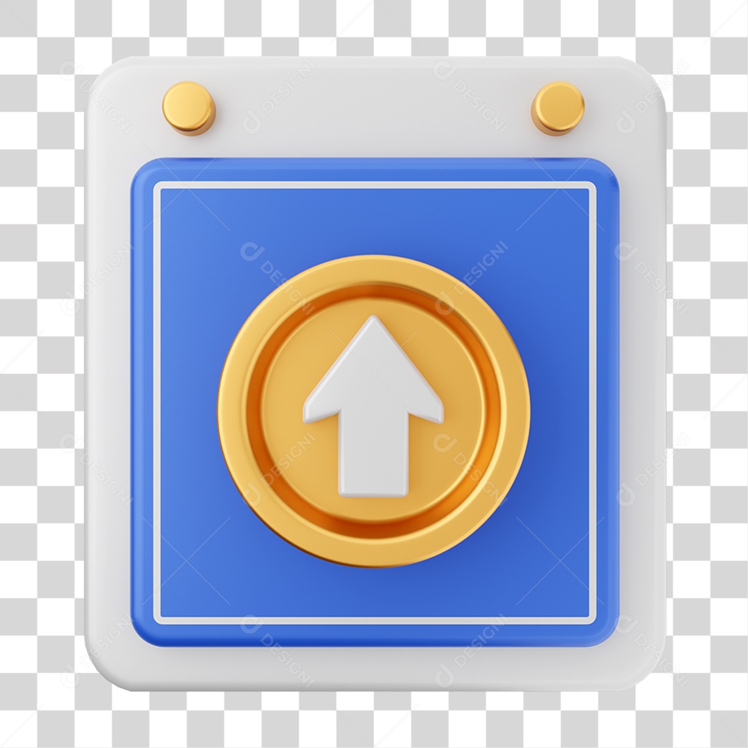 Elemento 3D Calendário Seta  para Composição PNG Transparente