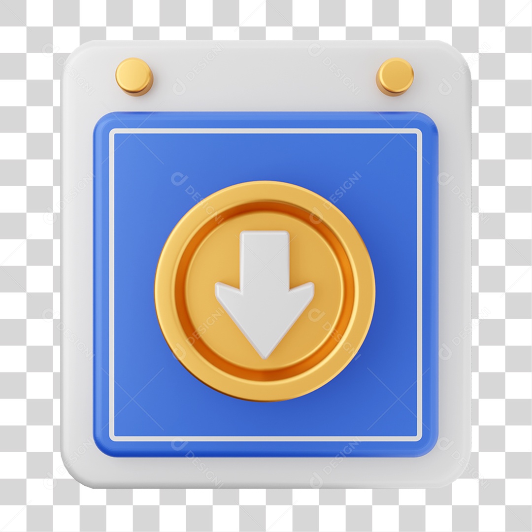 Elemento 3D Calendário Seta para Composição PNG Transparente