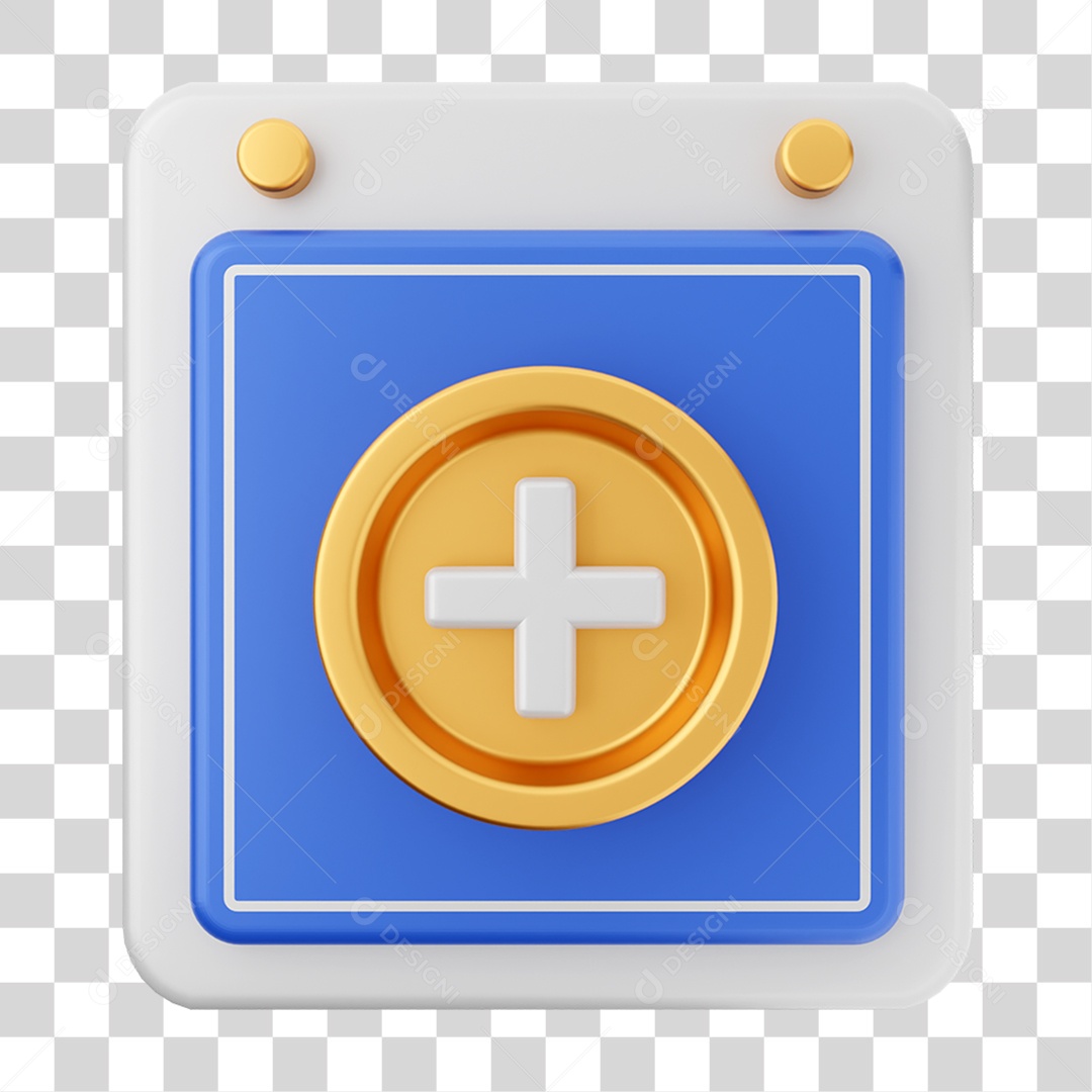 Elemento 3D Calendário para Composição PNG Transparente