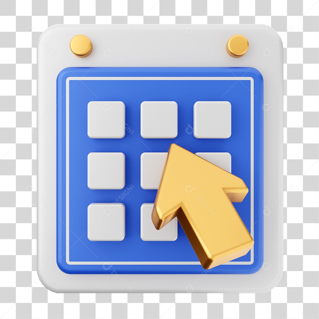 Elemento 3D Calendário para Composição PNG Transparente