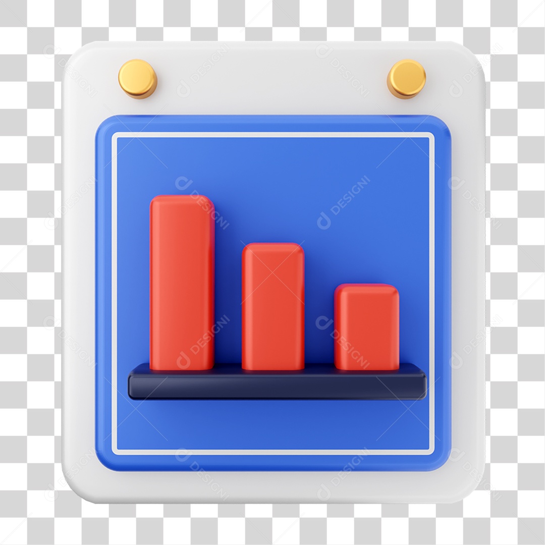 Elemento 3D Calendário Gráficos para Composição PNG Transparente