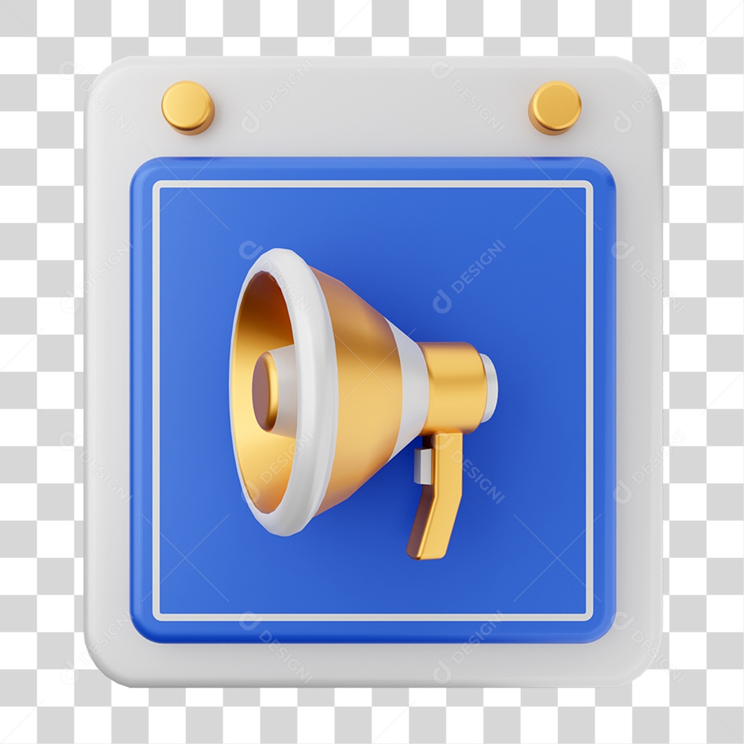 3D Calendar Speaker Element for Transparent PNG Composition