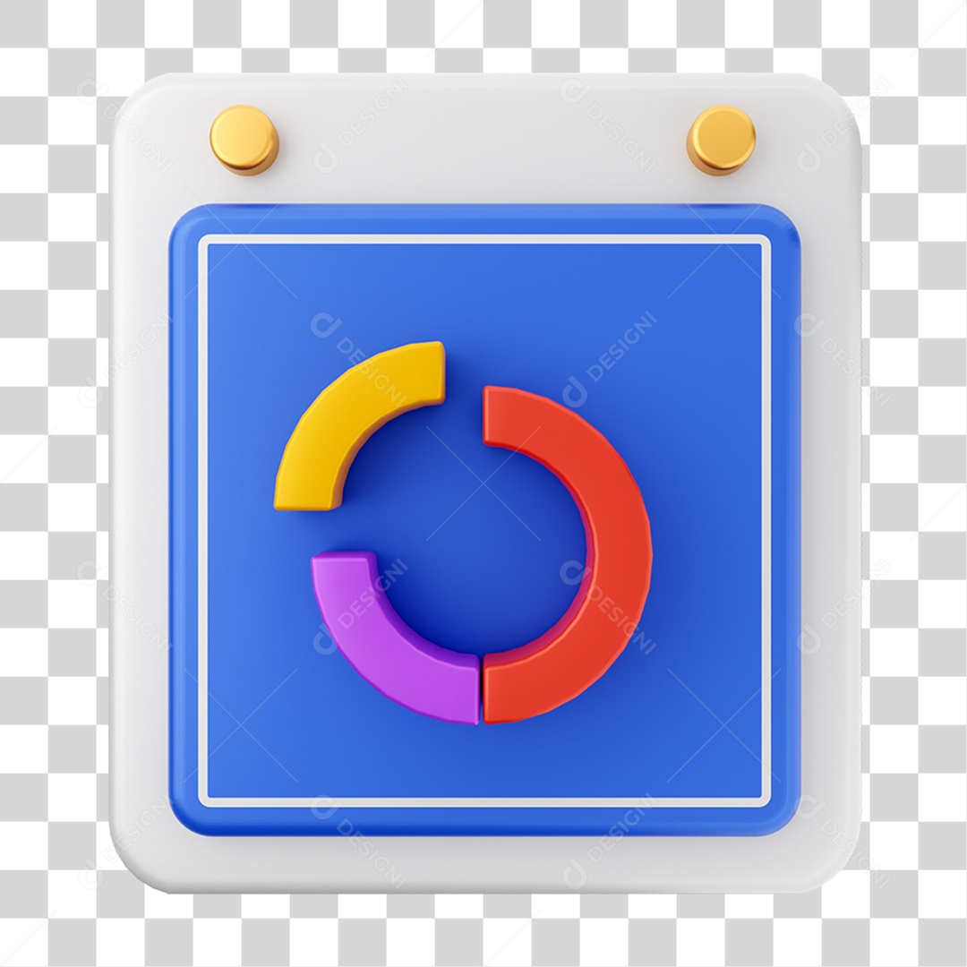 Elemento 3D Calendário Gráficos para Composição PNG Transparente