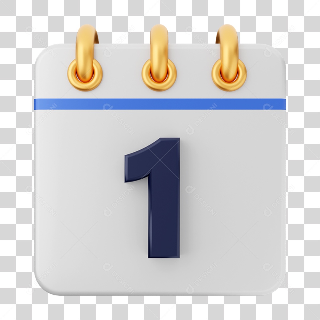 Elemento 3D Calendário para Composição PNG Transparente