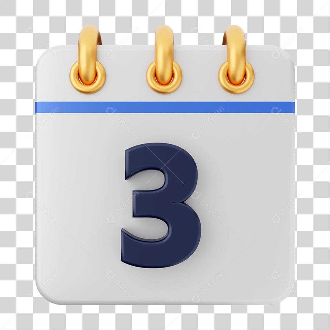 Elemento 3D Calendário para Composição PNG Transparente