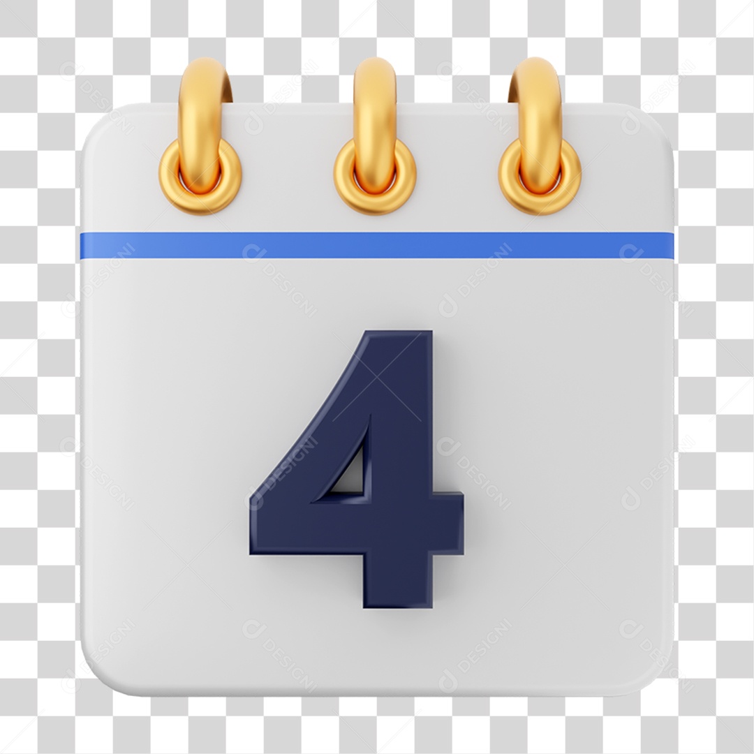 Elemento 3D Calendário para Composição PNG Transparente