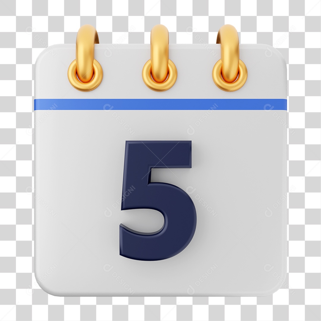 Elemento 3D Calendário para Composição PNG Transparente