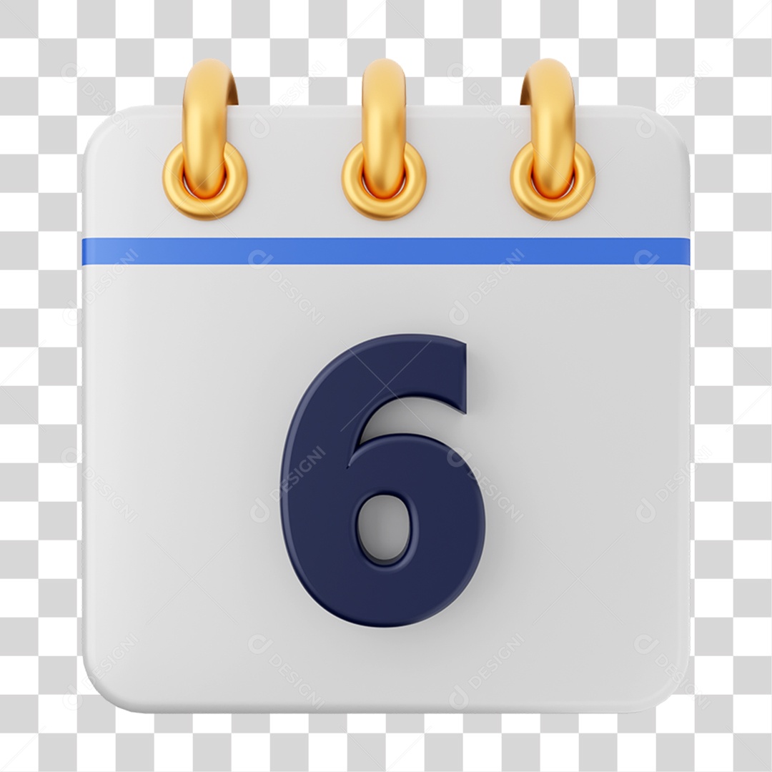 Elemento 3D Calendário para Composição PNG Transparente