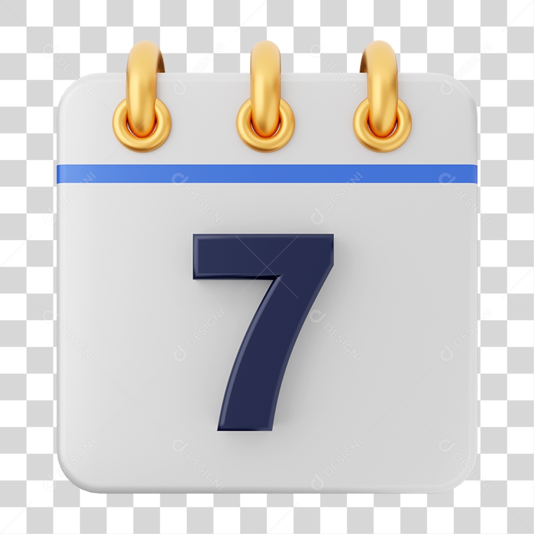 Elemento 3D Calendário para Composição PNG Transparente
