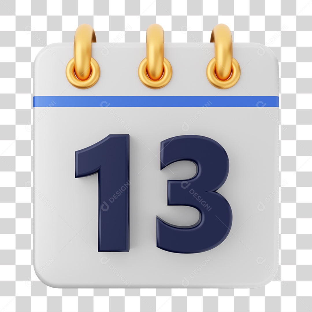 Elemento 3D Calendário para Composição PNG Transparente
