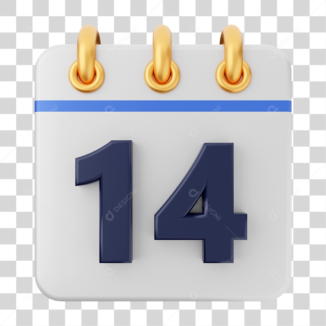 Elemento 3D Calendário para Composição PNG Transparente