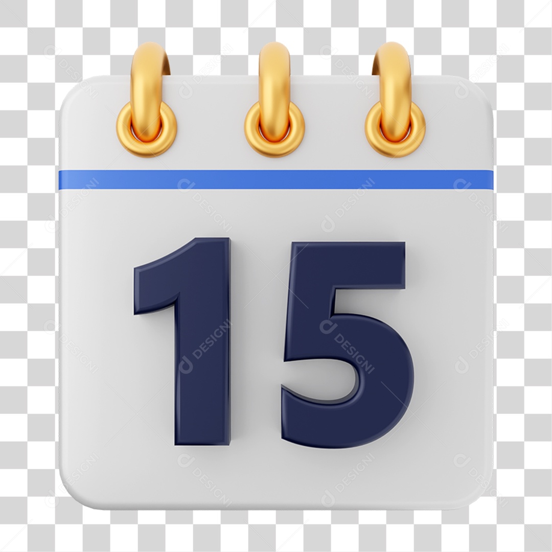 Elemento 3D Calendário para Composição PNG Transparente