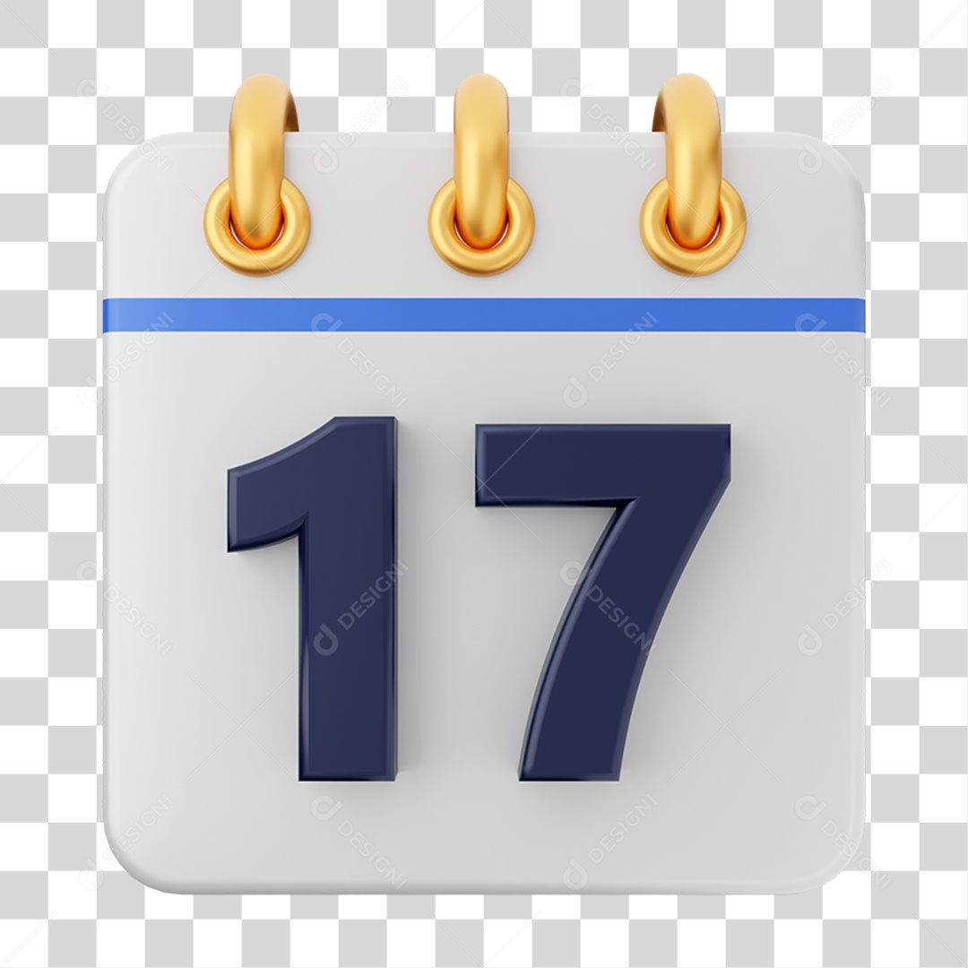 Elemento 3D Calendário para Composição PNG Transparente
