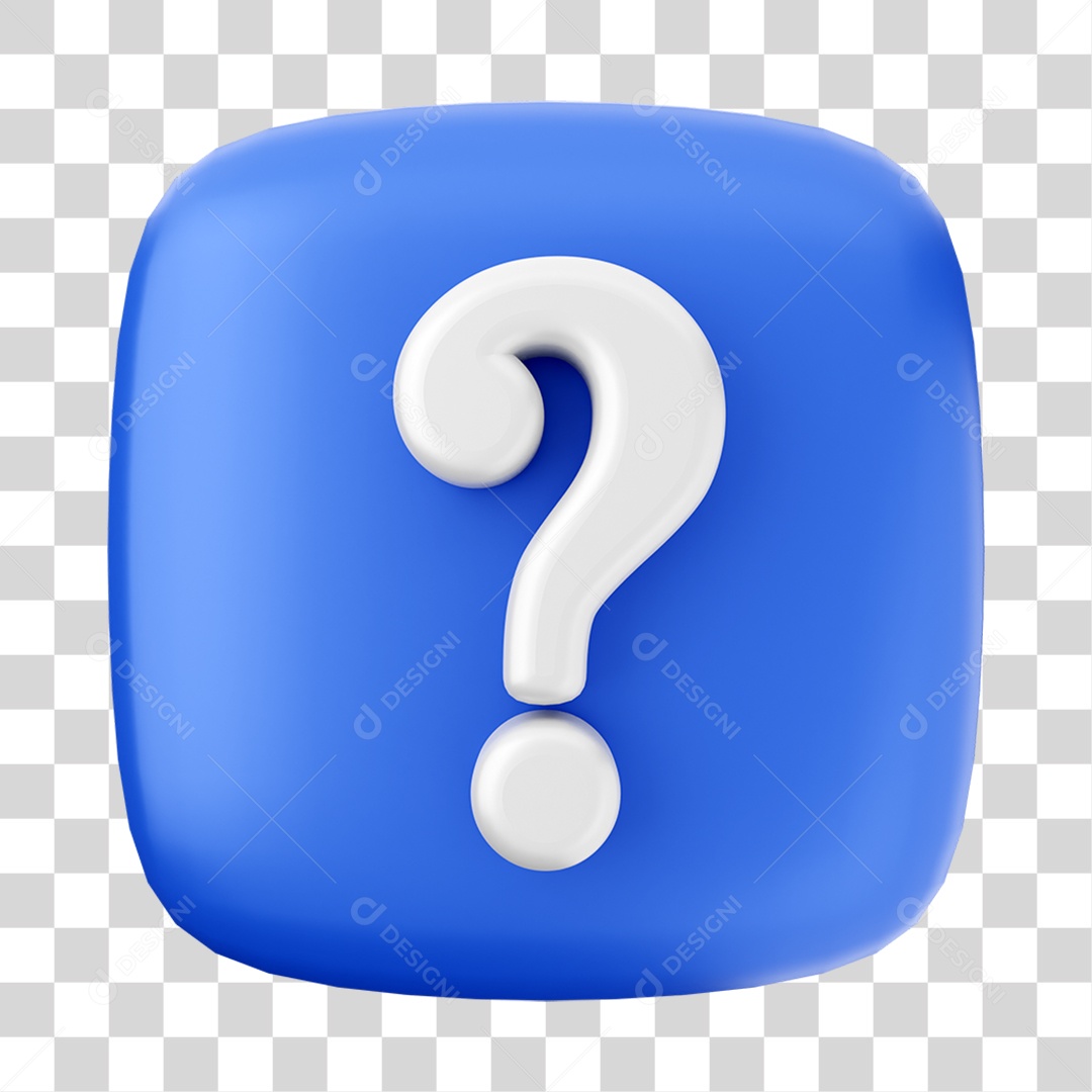 Ícone 3D Ponto de Interrogação Para Composição PNG Transparente