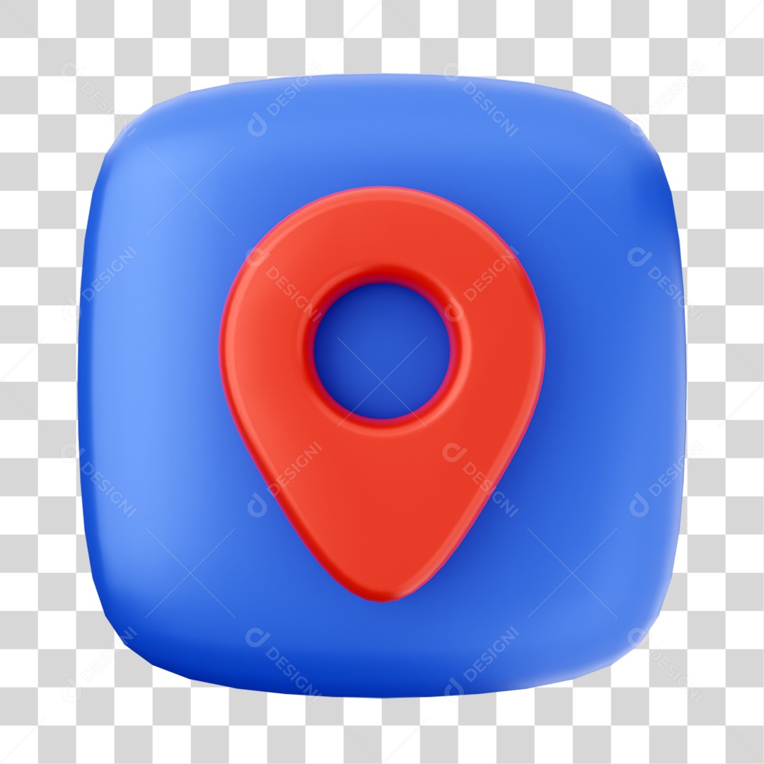 Ícone 3D Pin de Localizção Para Composição PNG Transparente