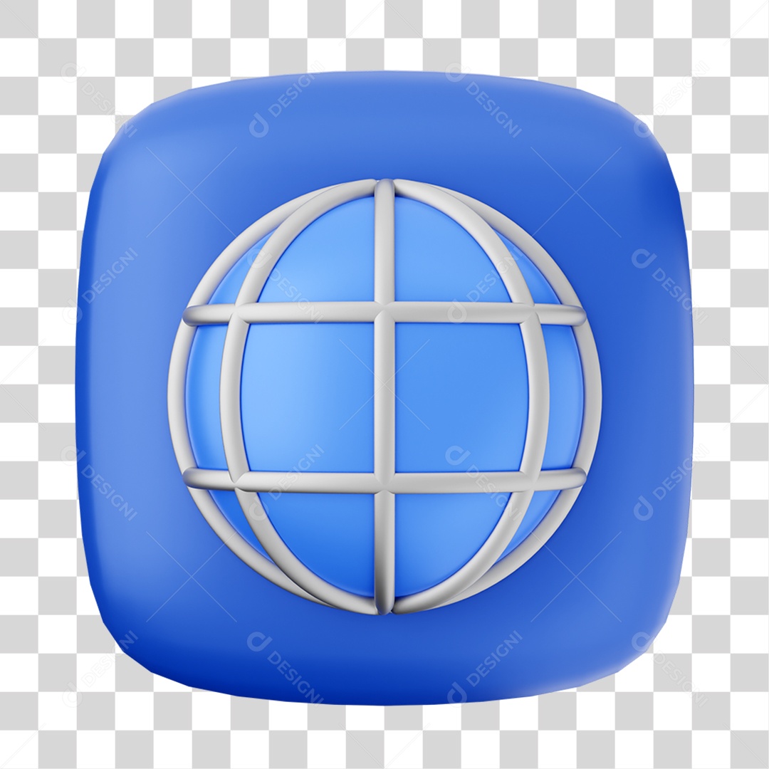 Ícone 3D Internet Para Composição PNG Transparente