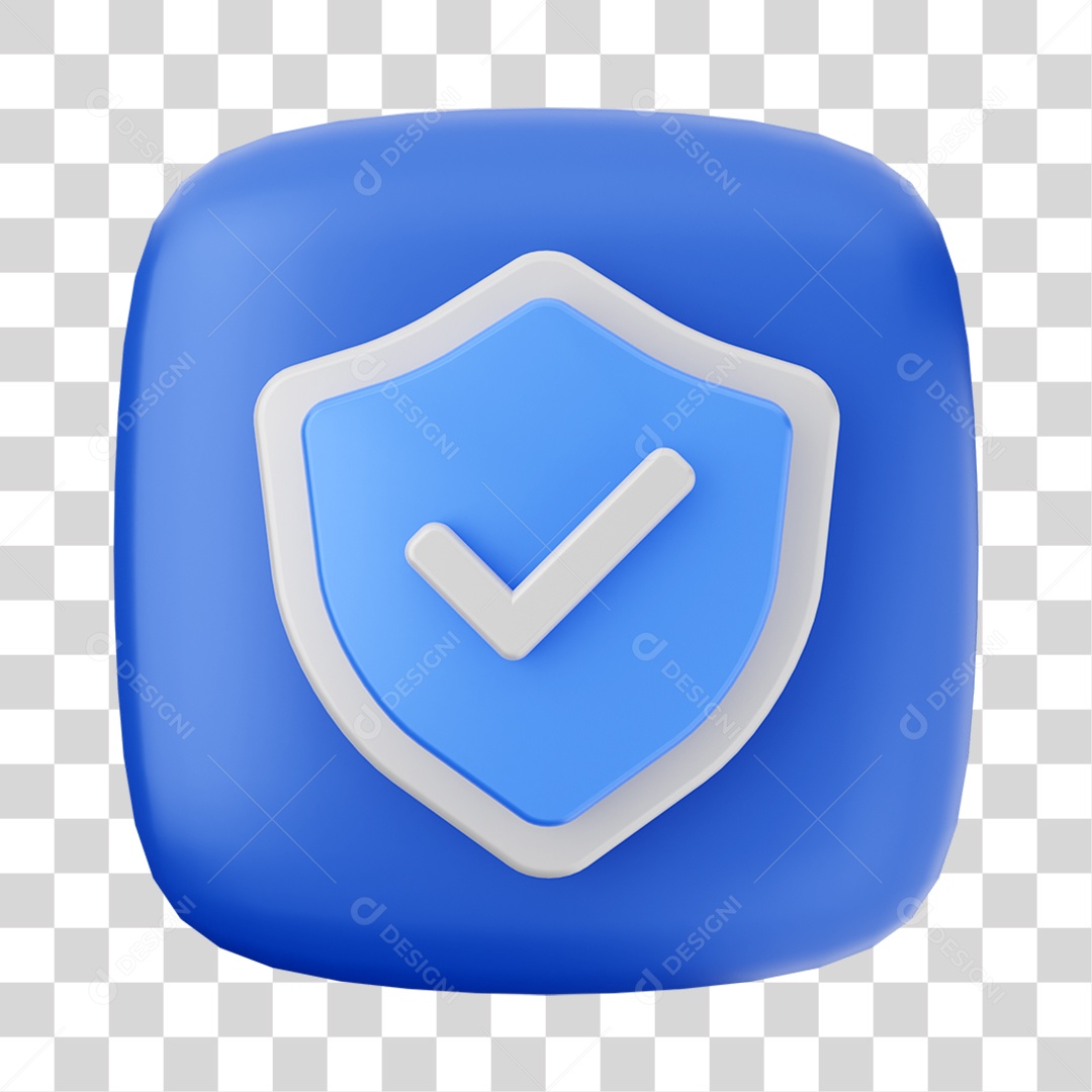 Ícone 3D Escudo Para Composição PNG Transparente
