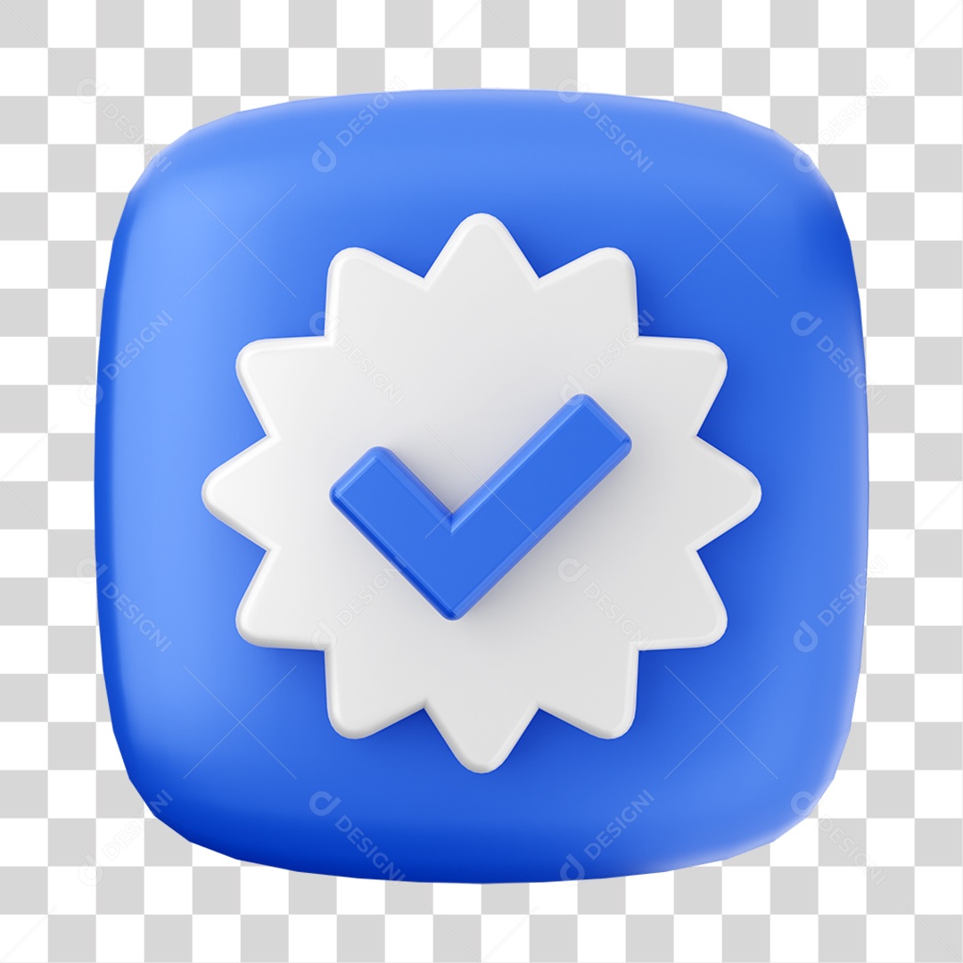 Ícone 3D Confirmação Para Composição PNG Transparente