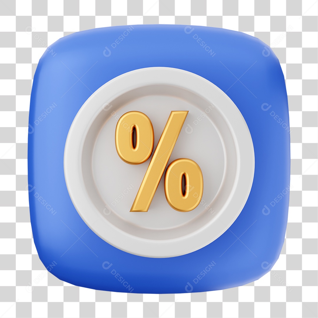Ícone 3D Porcentagem Para Composição PNG Transparente