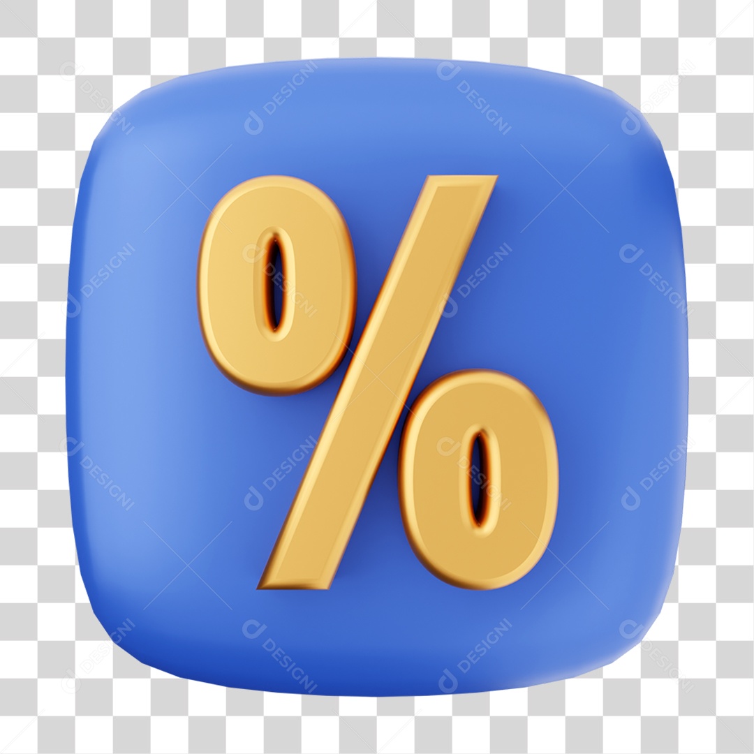 Ícone 3D Porcentagem Para Composição PNG Transparente
