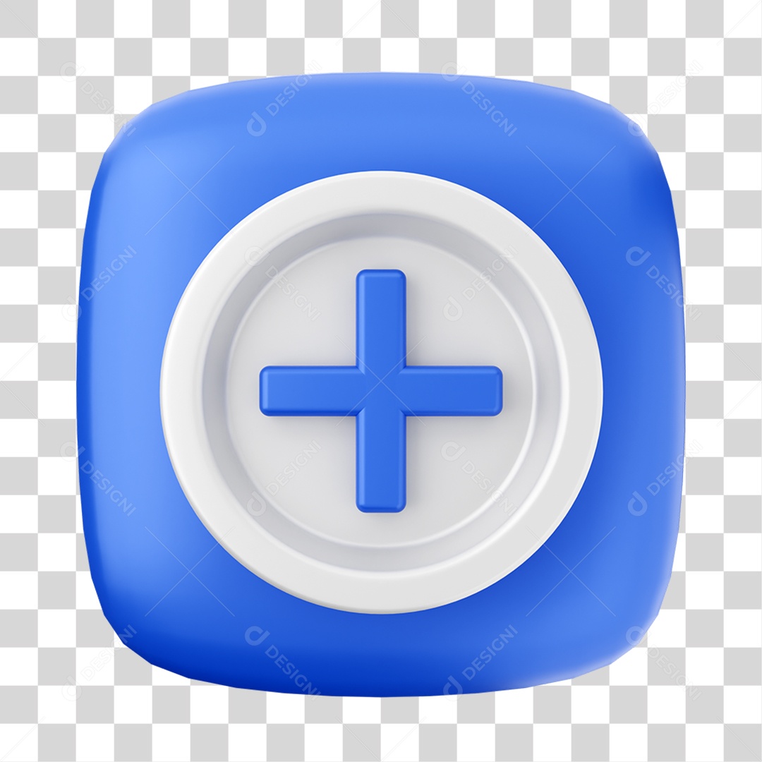 Ícone 3D + Para Composição PNG Transparente