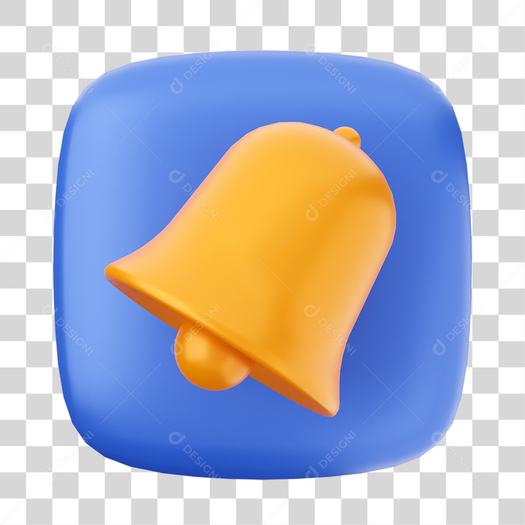 Ícone 3D Sino Para Composição PNG Transparente