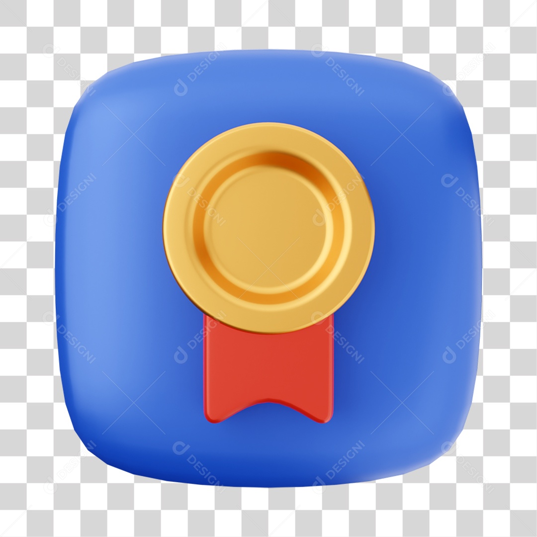 Ícone 3D Medalha Para Composição PNG Transparente